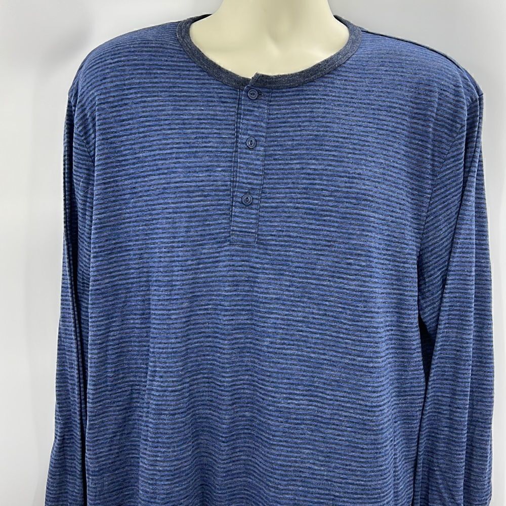 Lucky Brand long sleeve striped heather blue gray striped shirt